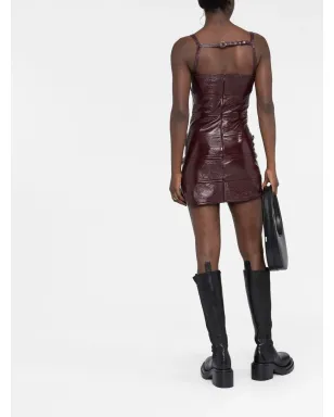 Courrèges ノースリーブ パネルデザイン ミニドレス - Red - サムネイル4