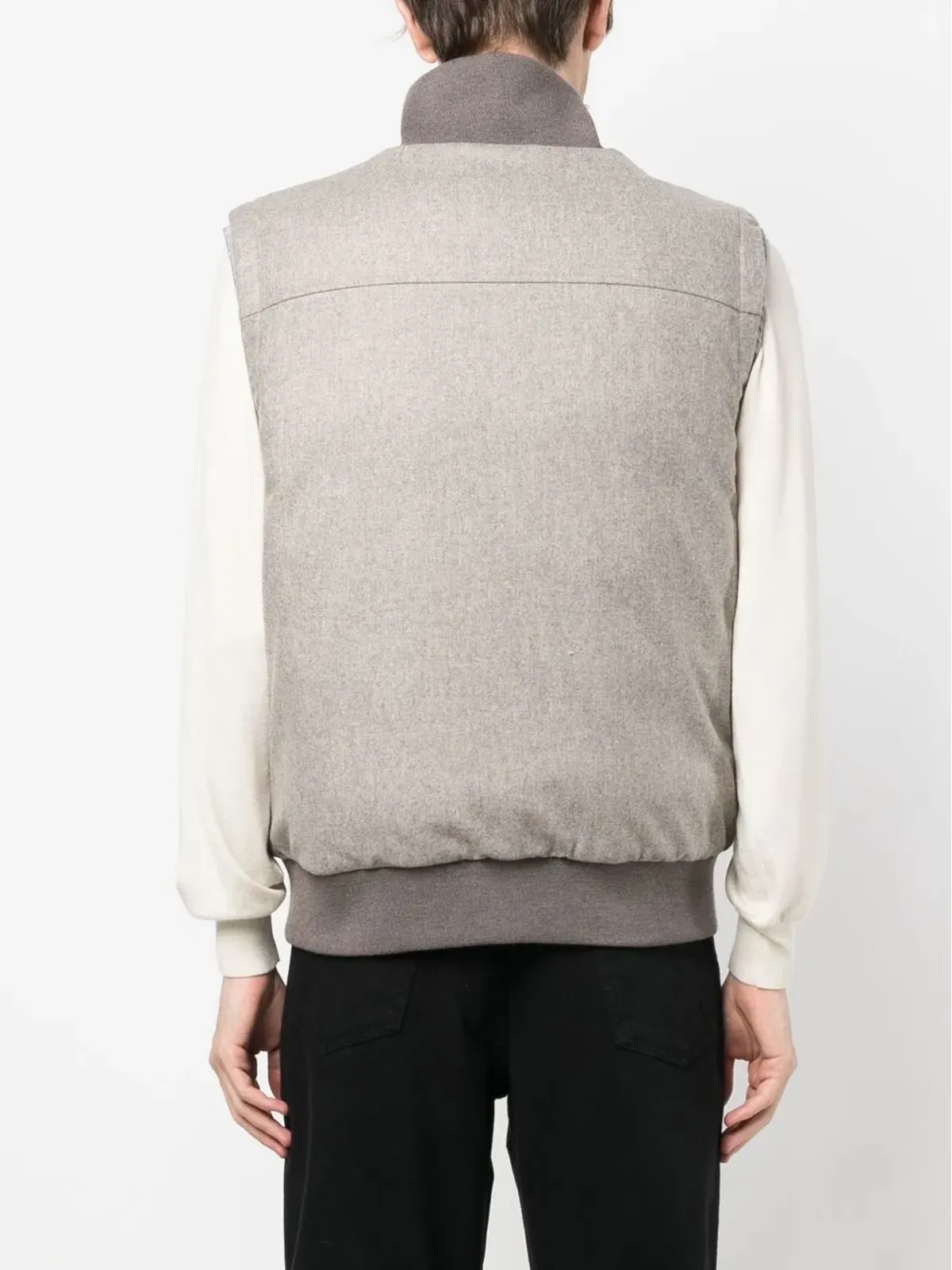 Kiton フェザー ダウン スエード パディド ジレ - 画像4