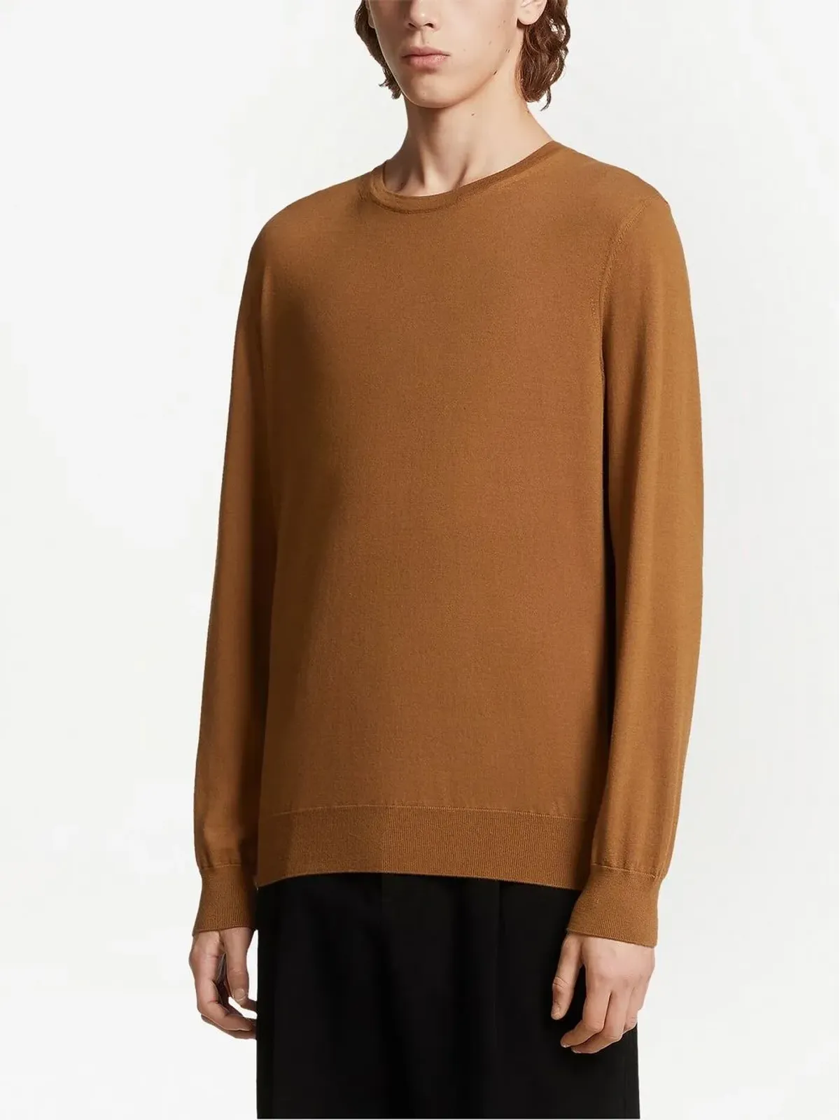 Zegna ラウンドネック ニットセーター - ブラウン - 画像2