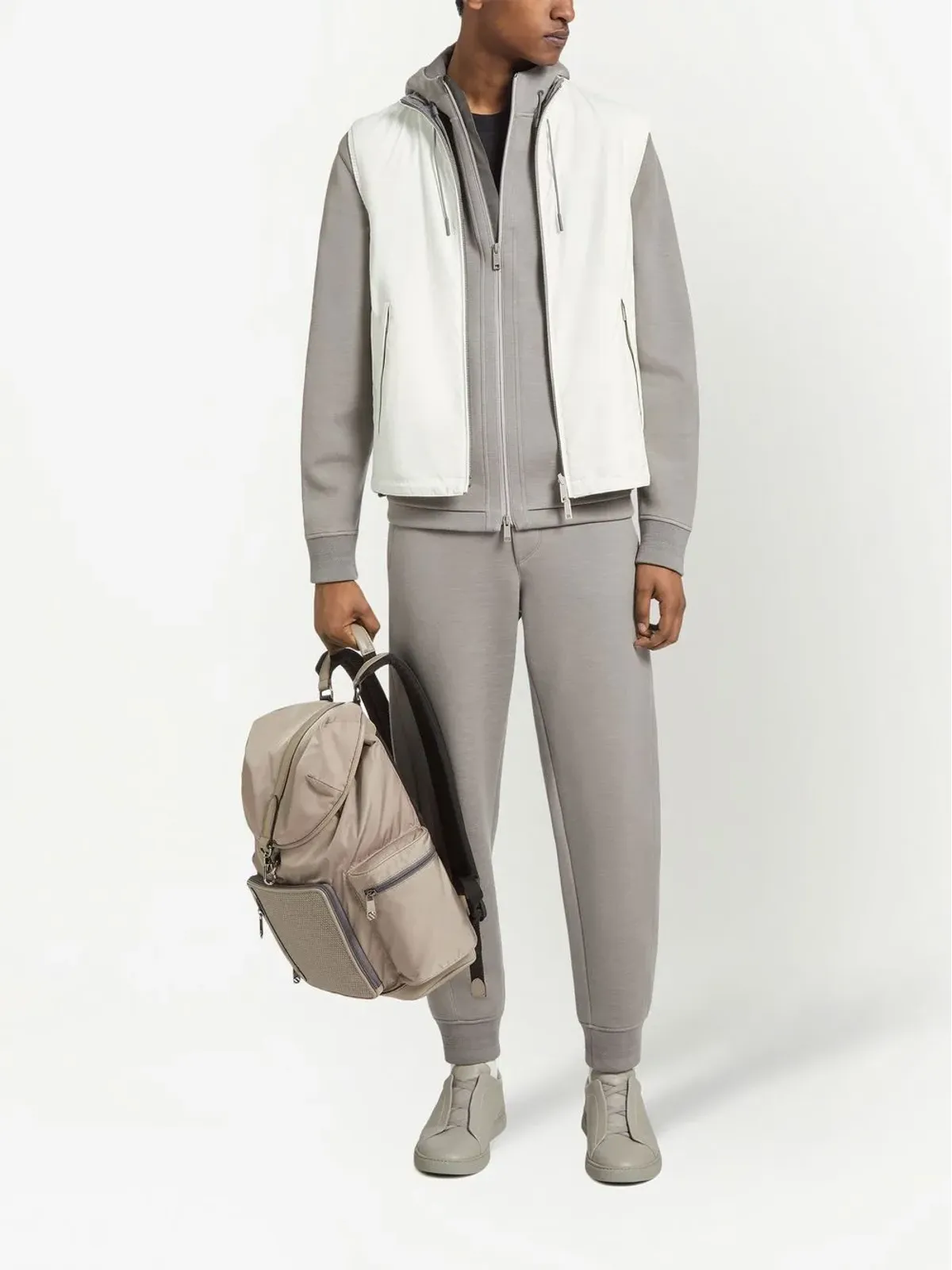 Zegna リバーシブルジップアップベスト - 画像2