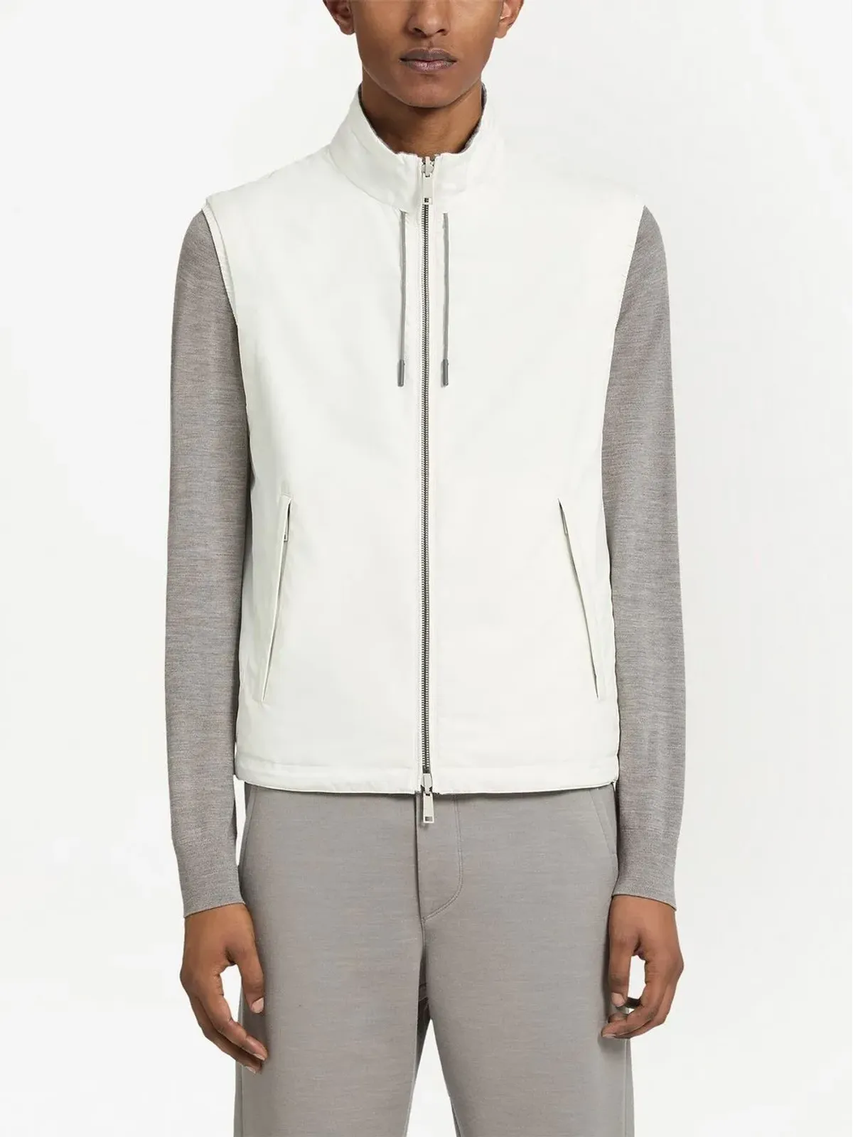 Zegna リバーシブルジップアップベスト - 画像3