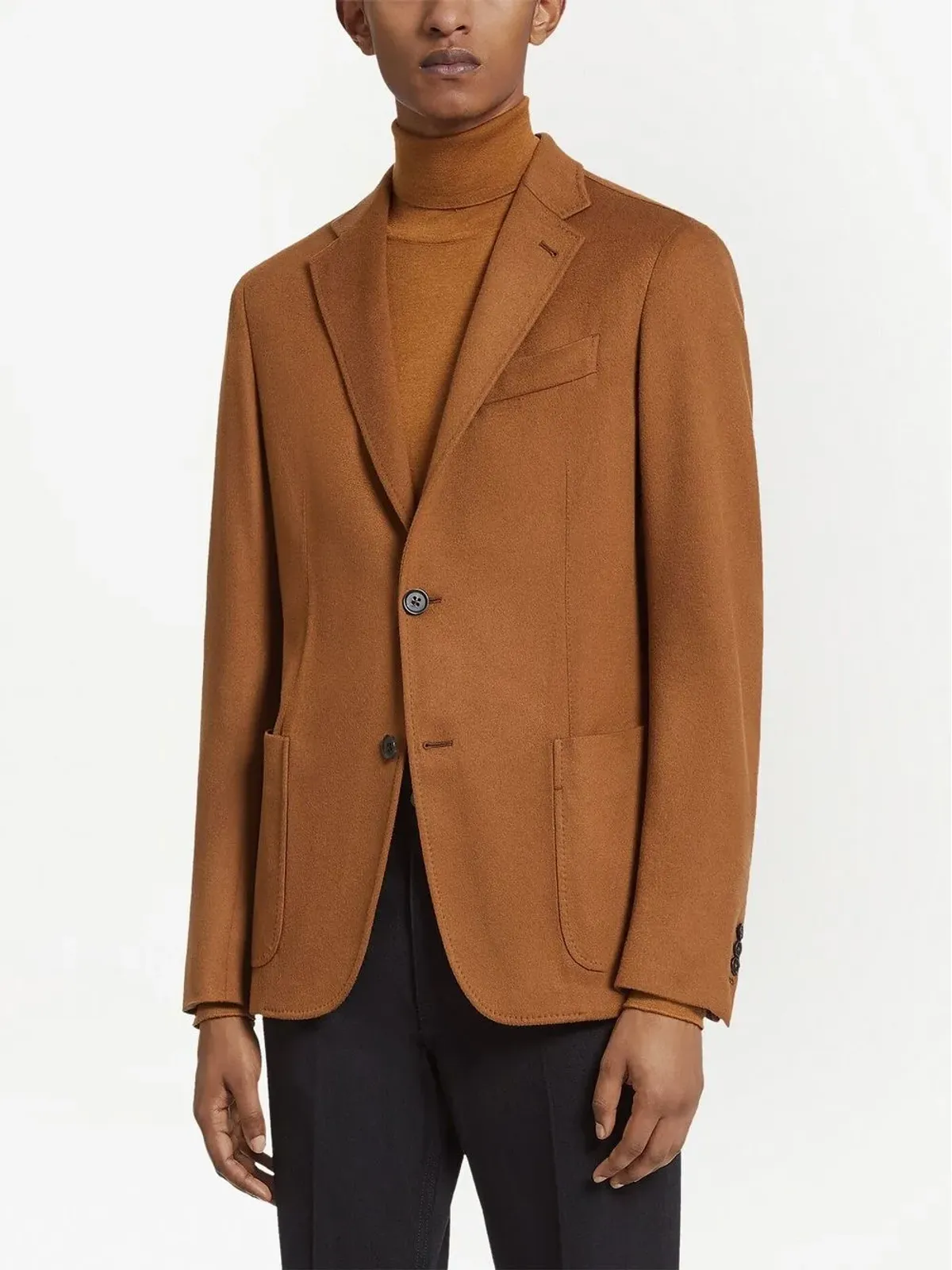 Zegna オアジー シングルブレスト カシミア ブレザー ブラウン - 画像3