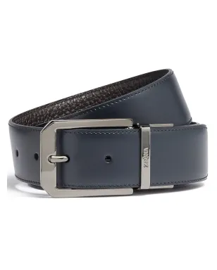 Zegna グレインドレザー リバーシブル ベルト - ブルー - サムネイル1
