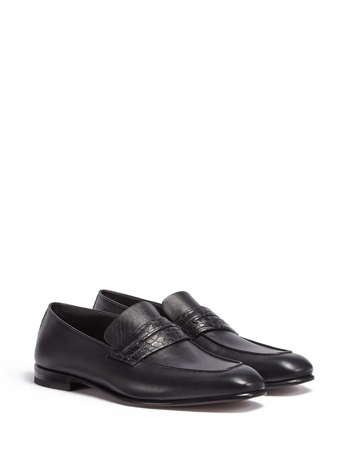 Zegna L'Asola leather loafers - Black - 画像2