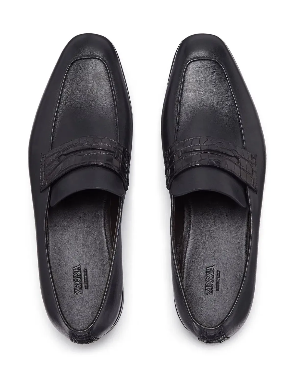 Zegna L'Asola leather loafers - Black - 画像4
