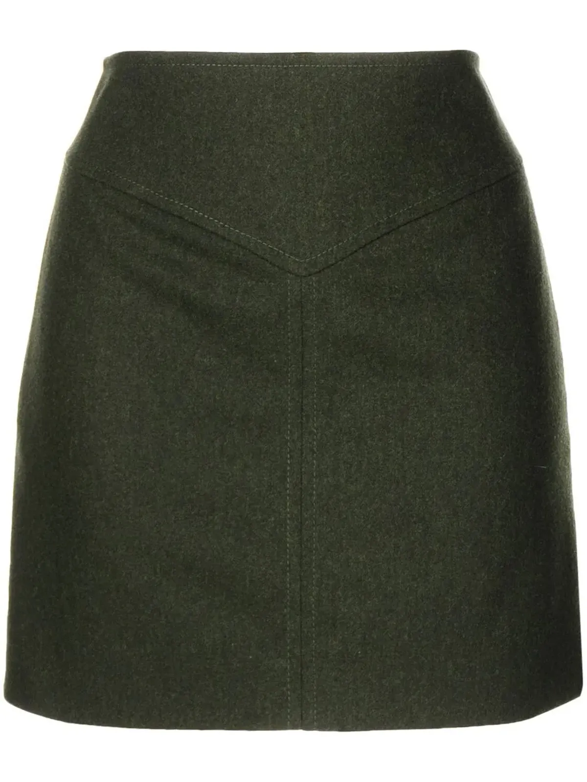0711 virgin wool-cashmere mini skirt - Green - 画像1