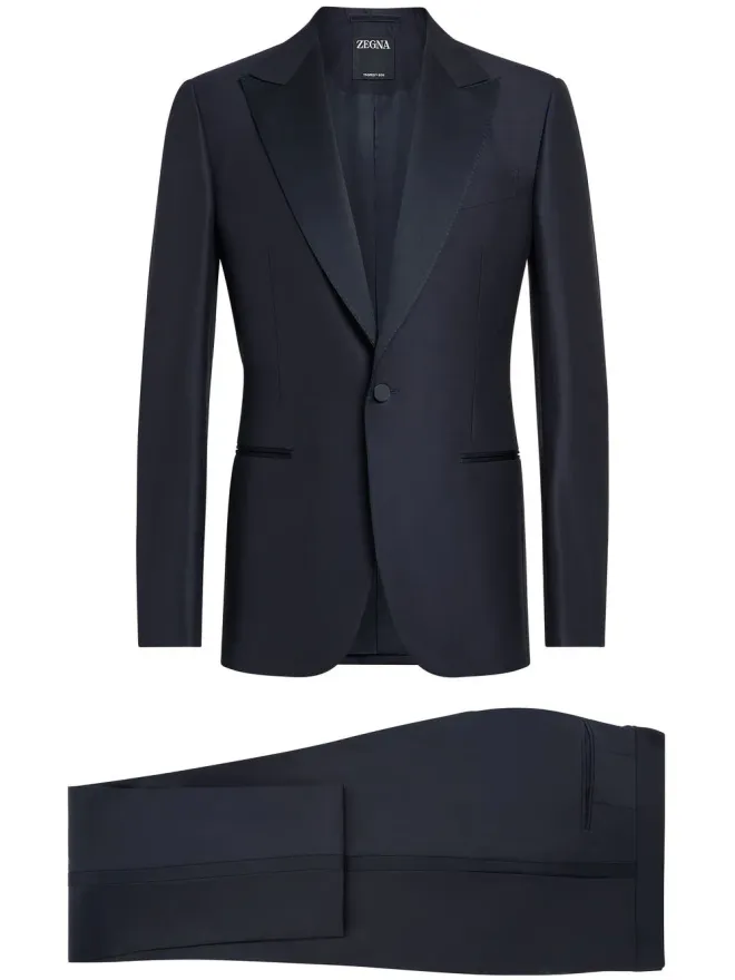 ZEGNA Zegna シングルブレスト ピークラペル スーツ - ブルーの商品画像