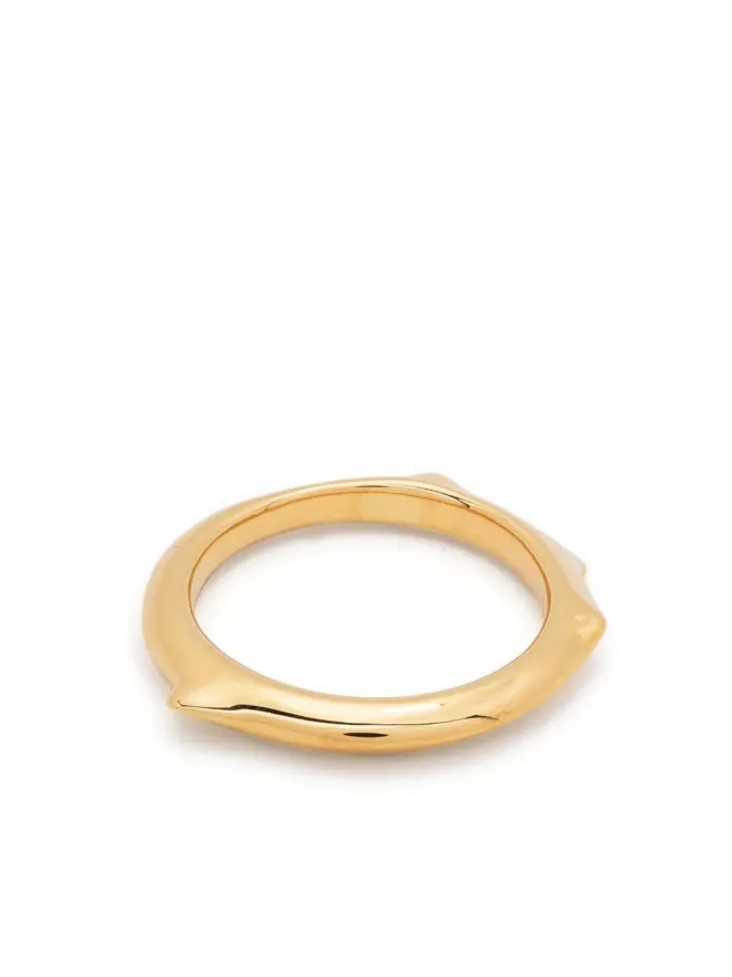 Andres Gallardo Andres Gallardo 彫刻細幅リング - ゴールドの商品画像