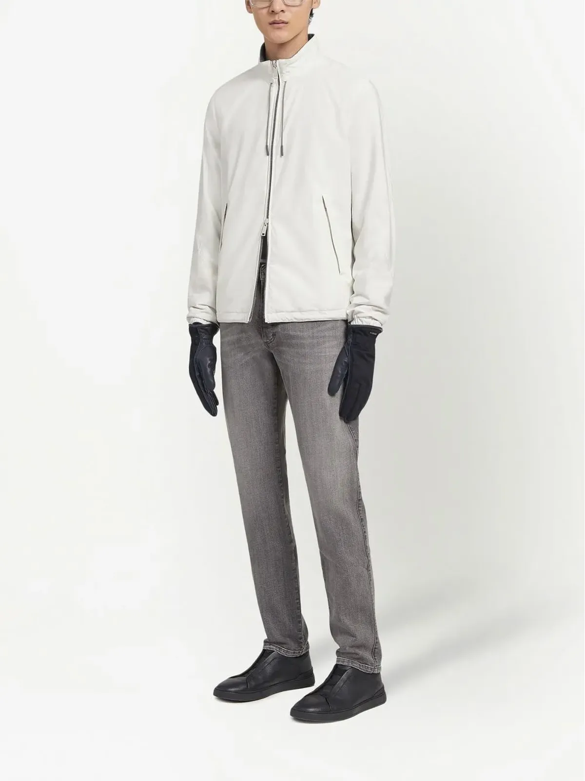Zegna リバーシブルジップアップ ブルゾン - White - 画像2