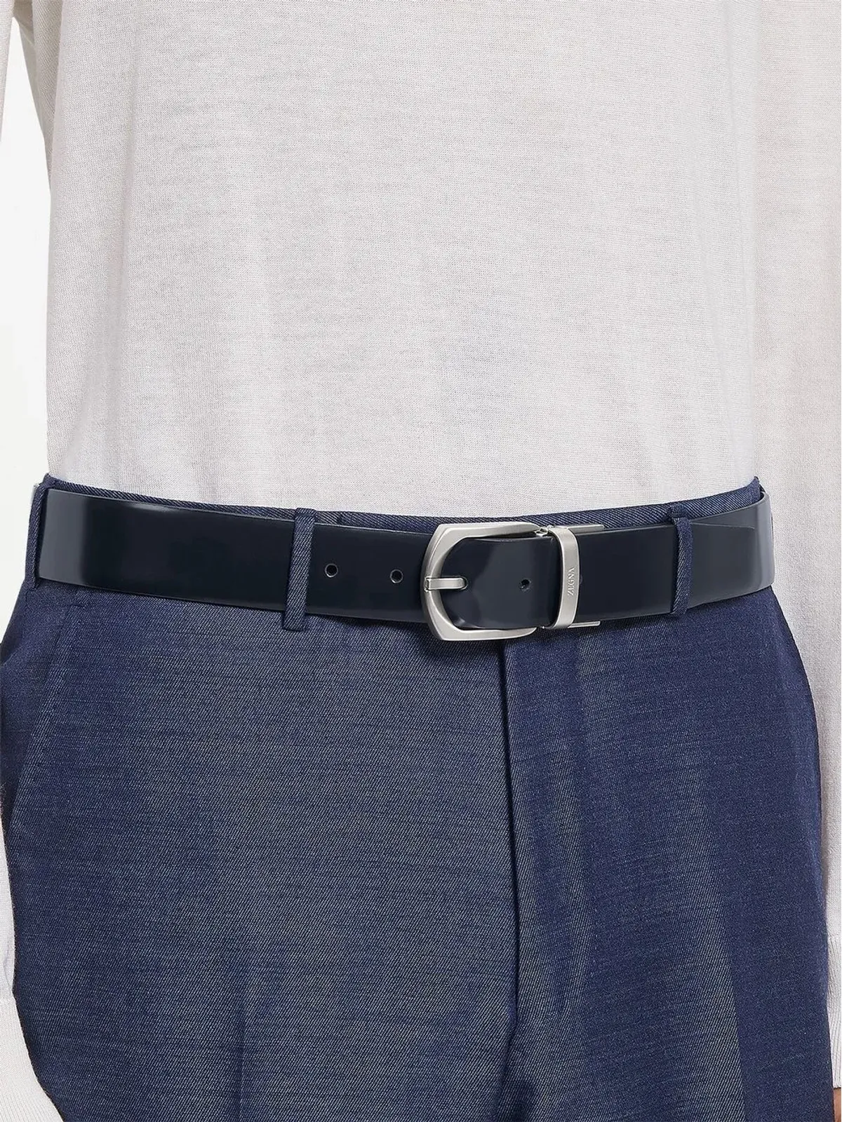 Zegna リバーシブルレザーベルト - 画像3