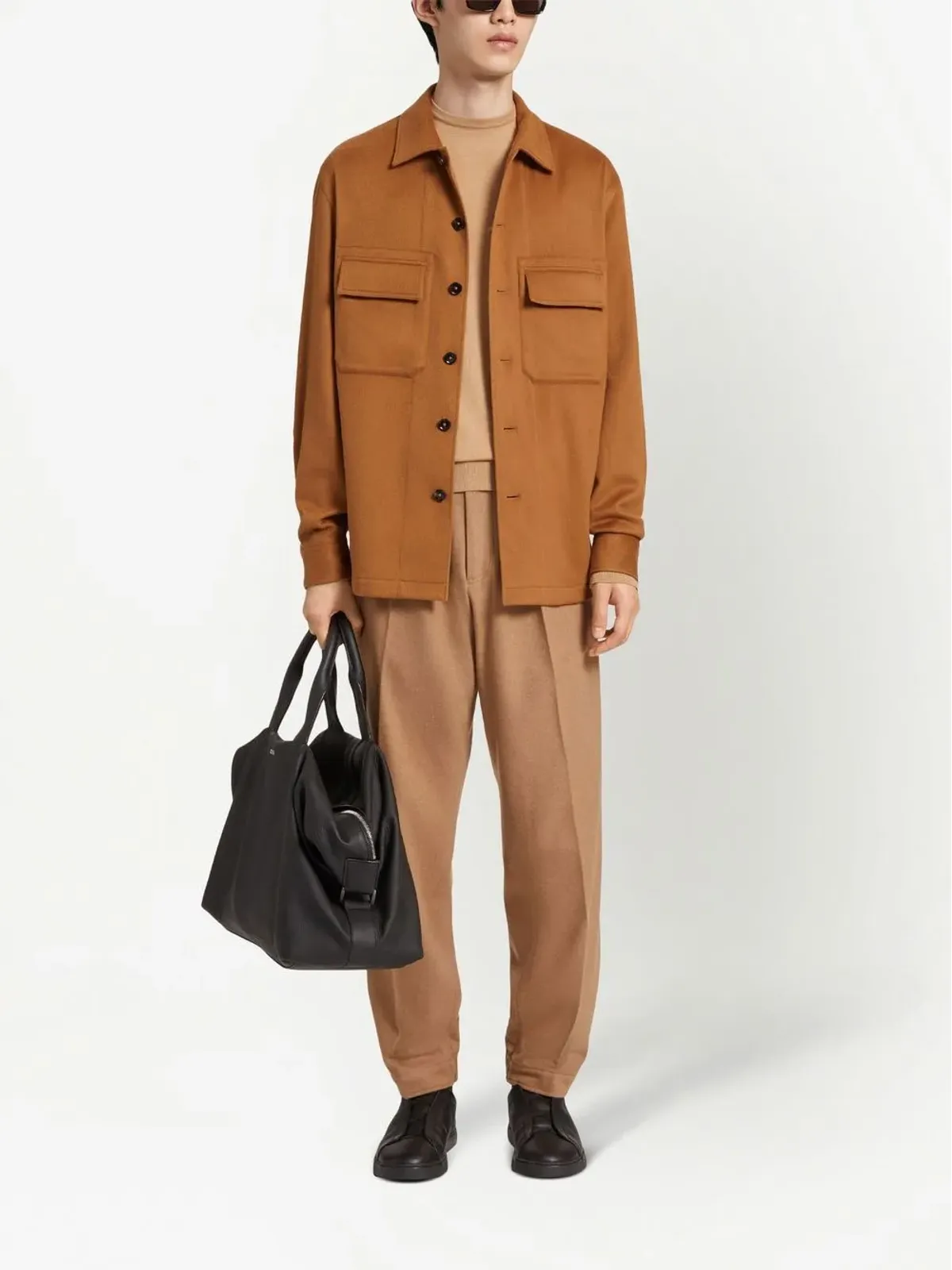 Zegna ヴィクーニャウール長袖シャツ - Brown - 画像2