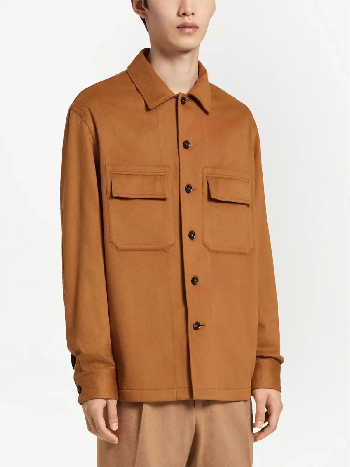 Zegna ヴィクーニャウール長袖シャツ - Brown - 画像3