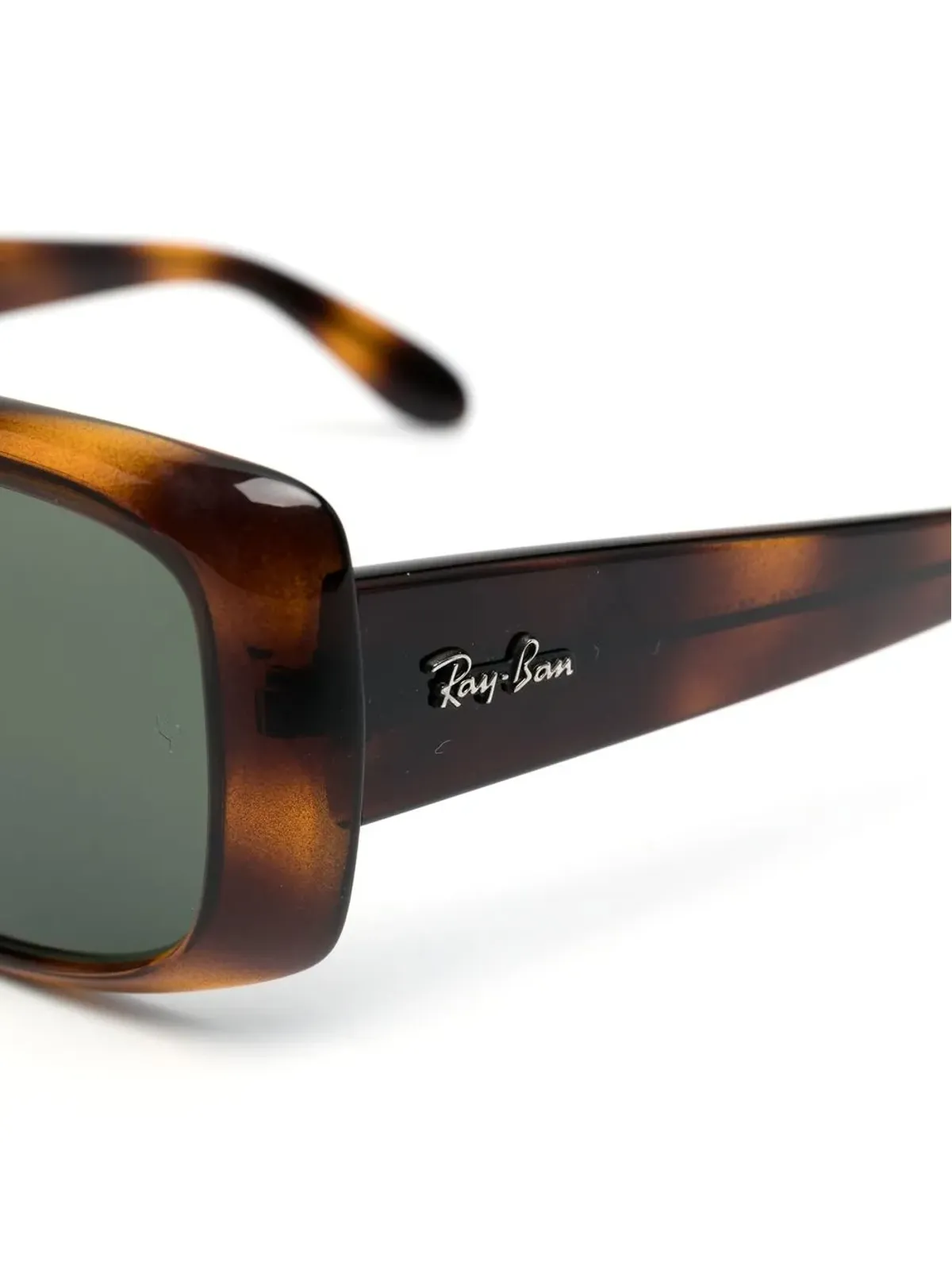 Ray-Ban 長方形フレームべっ甲風サングラス ブラウン - 画像3