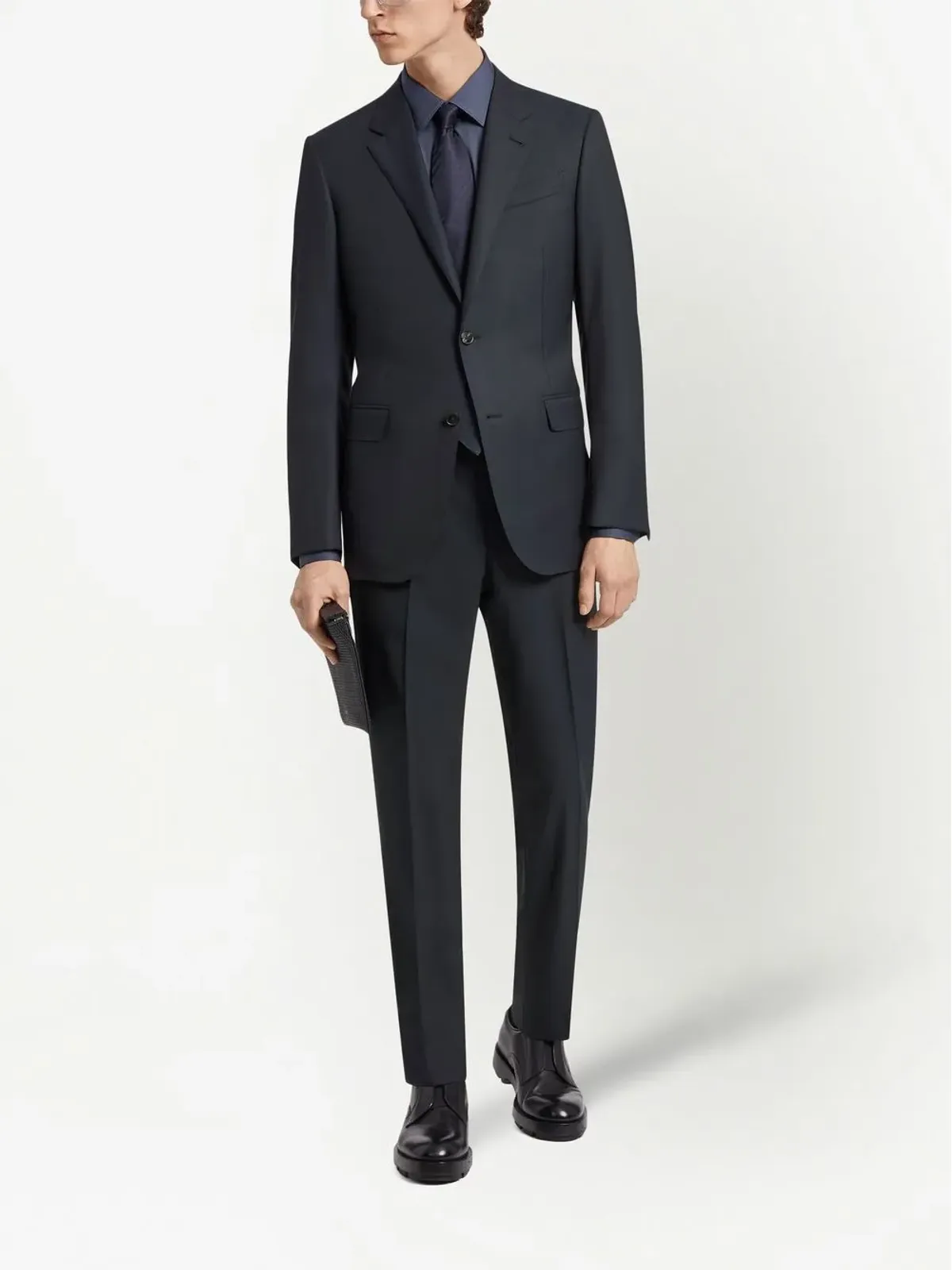 Zegna 15milmil15 シングルブレスト ウールスーツ ブルー - 画像2