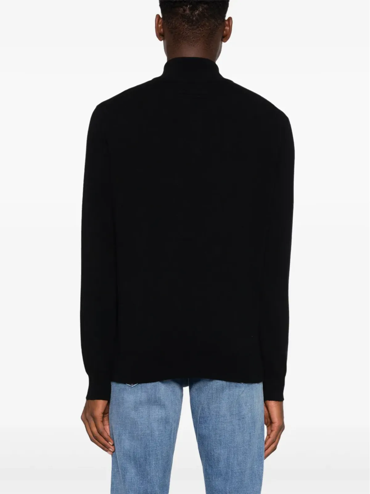 Zegna ブラック オアジ カシミヤ ジップモックネック セーター - 画像4