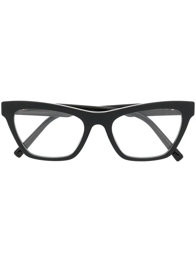 Dolce & Gabbana Eyewear Dolce & Gabbana Eyewear ロゴプレート キャットアイフレーム眼鏡 - ブラックの商品画像