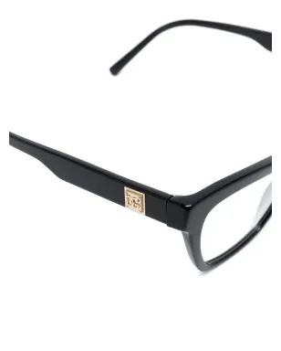 Dolce & Gabbana Eyewear ロゴプレート キャットアイフレーム眼鏡 - ブラック - サムネイル3