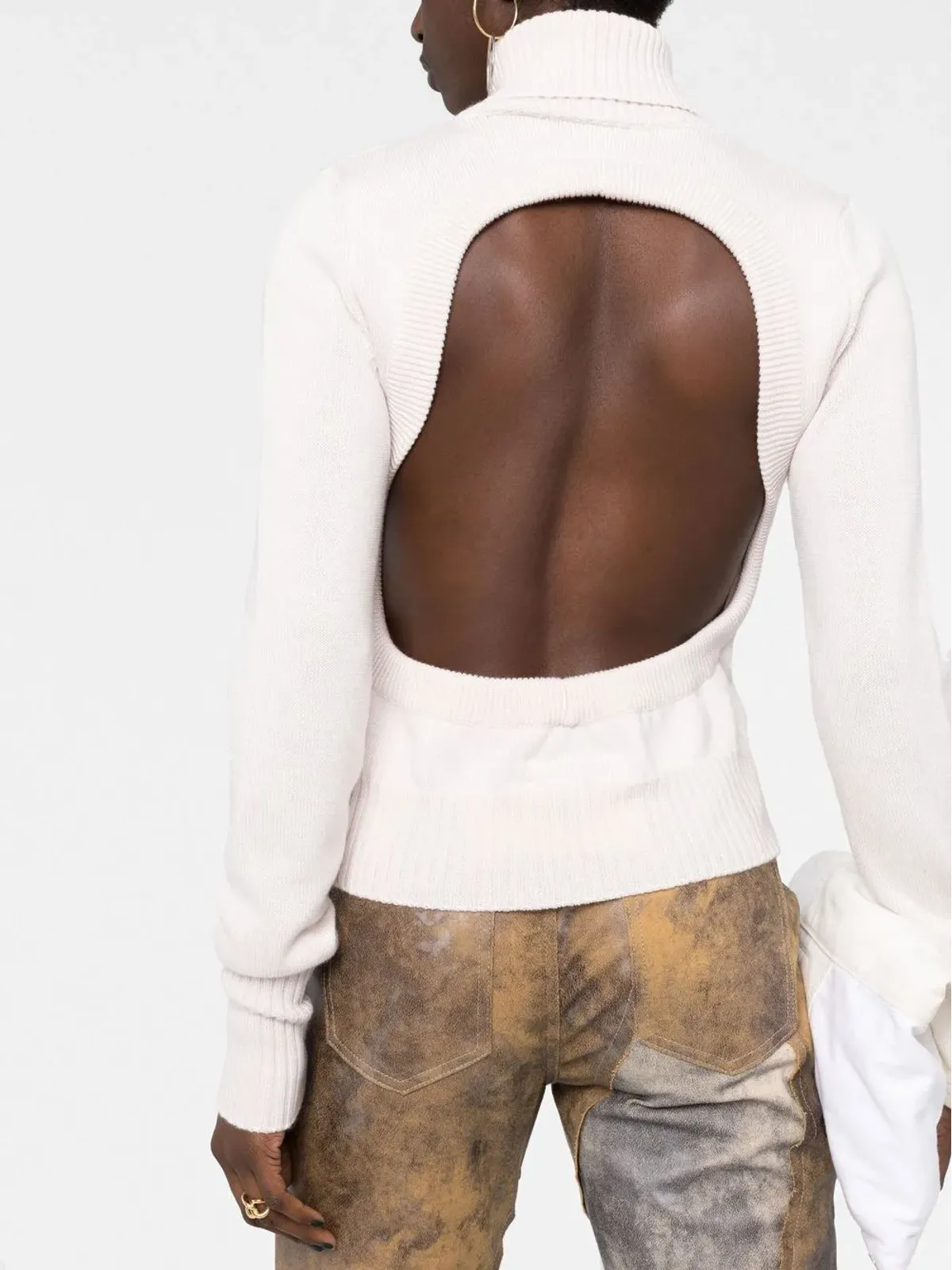 MM6 Maison Margiela オープンバック ロールネックトップ - 画像5