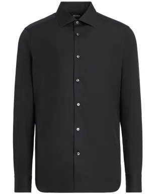 Zegna Trofeo コットンシャツ - ブラック - サムネイル1