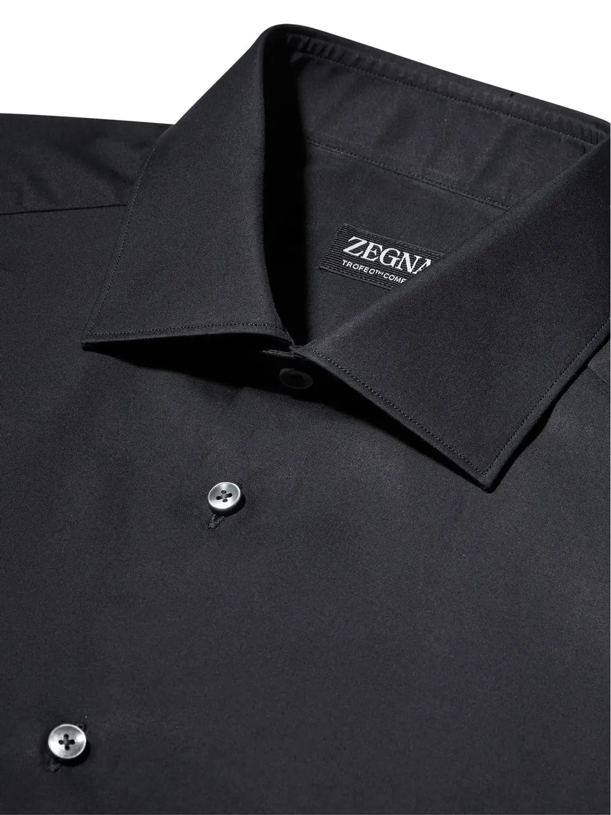 Zegna Trofeo コットンシャツ - ブラック - 画像4