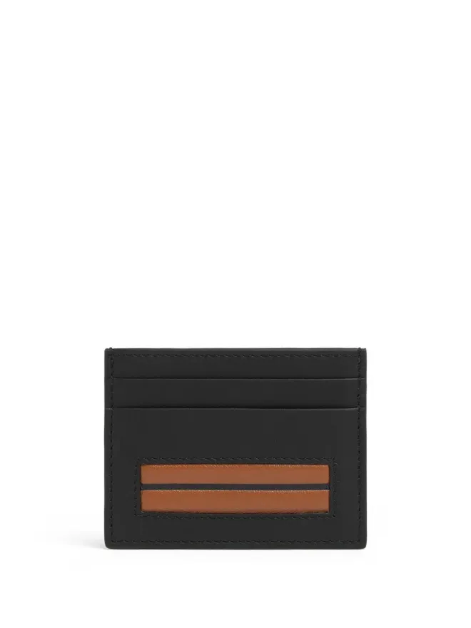 ZEGNA Zegna ストライプディテール レザー カードホルダーの商品画像