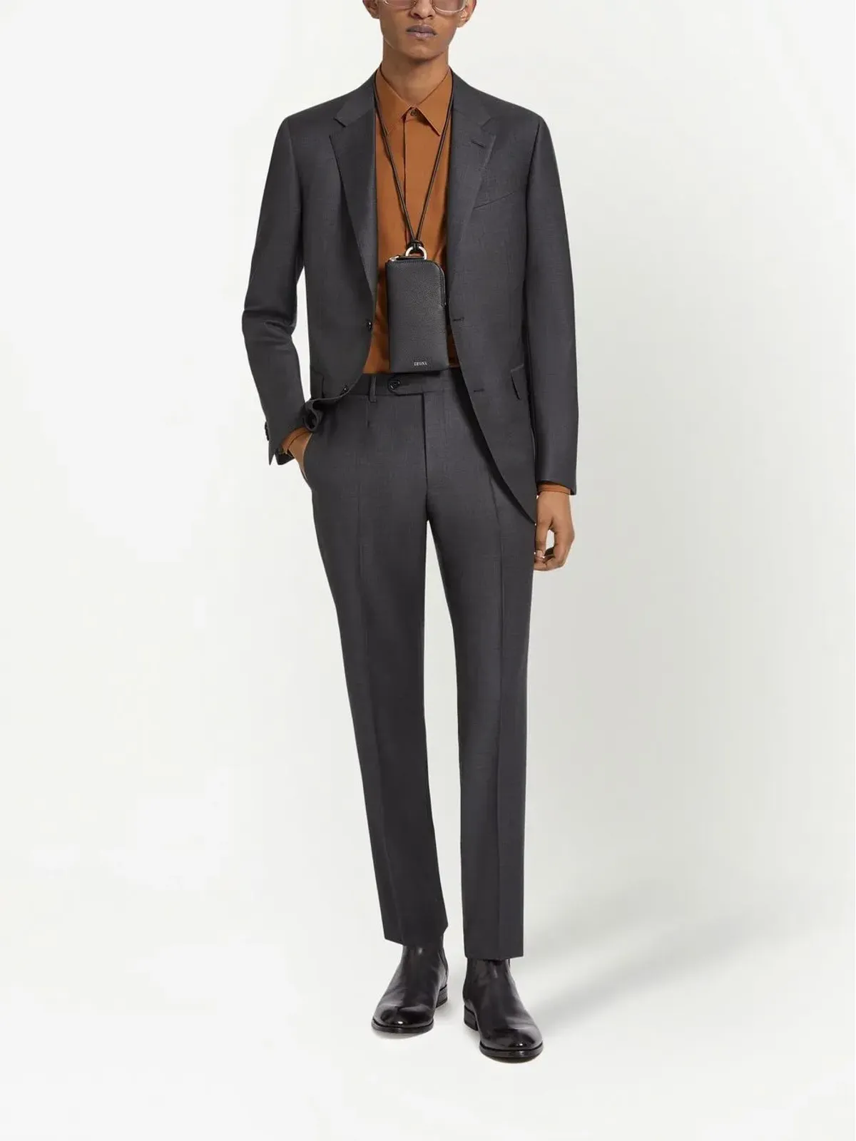 Zegna Trofeo シングルブレスト ウールスーツ - グレー - 画像2