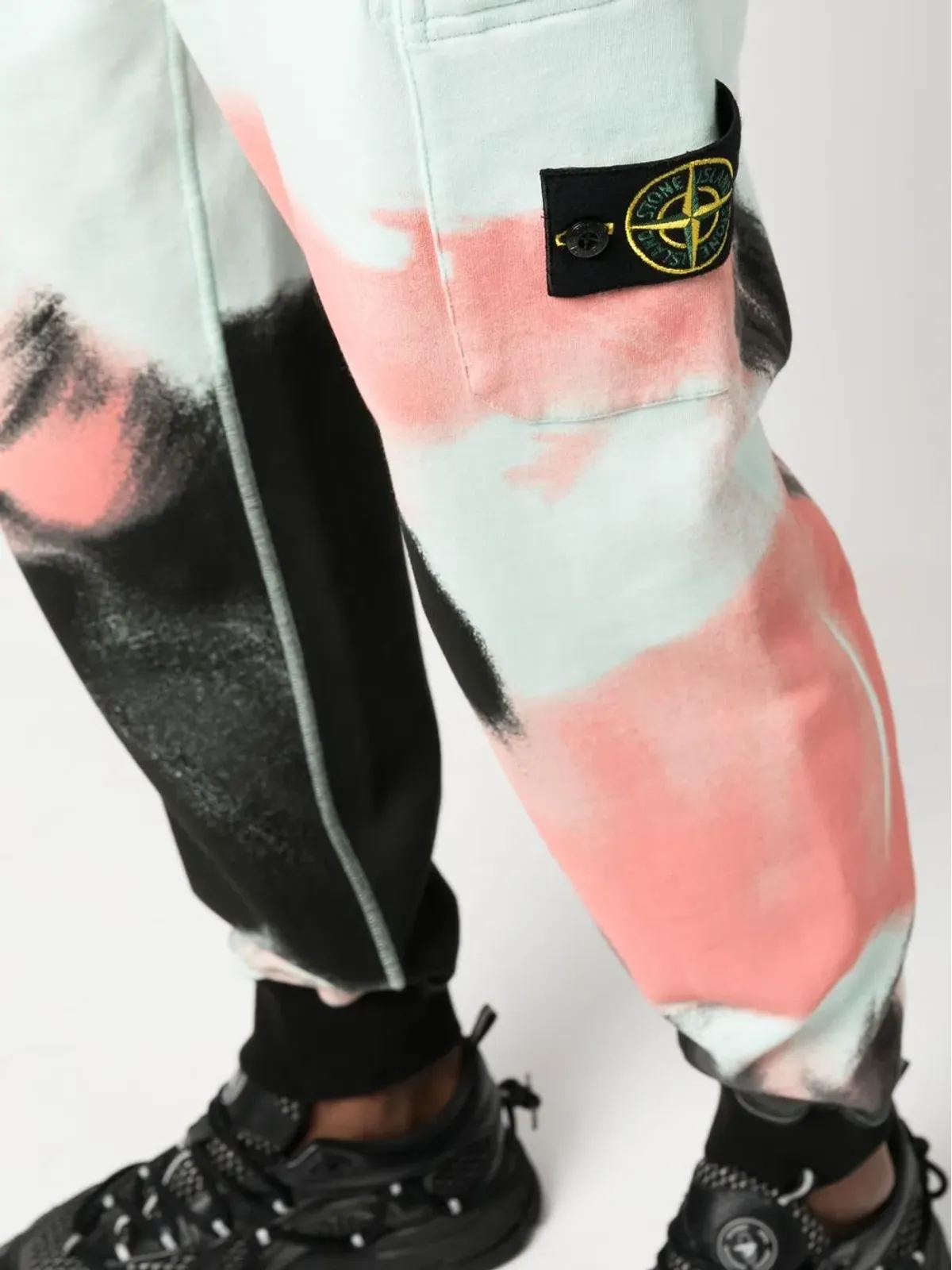Stone Island モーション サチュレーション アブストラクトプリント トラックパンツ - 画像5