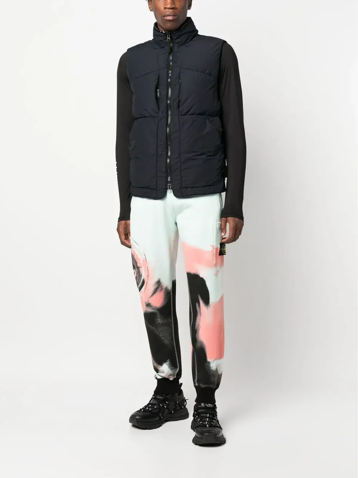 Stone Island モーション サチュレーション アブストラクトプリント トラックパンツ - 画像2