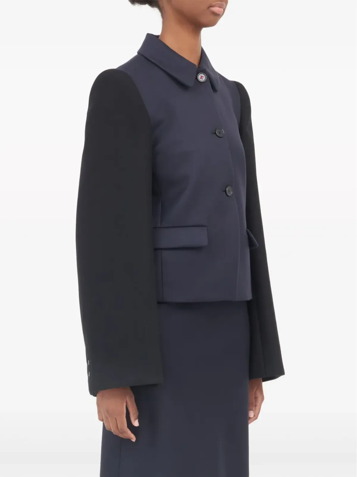 Maison Margiela スプライスド ダブルブレスト ウール ブレザー - 画像3