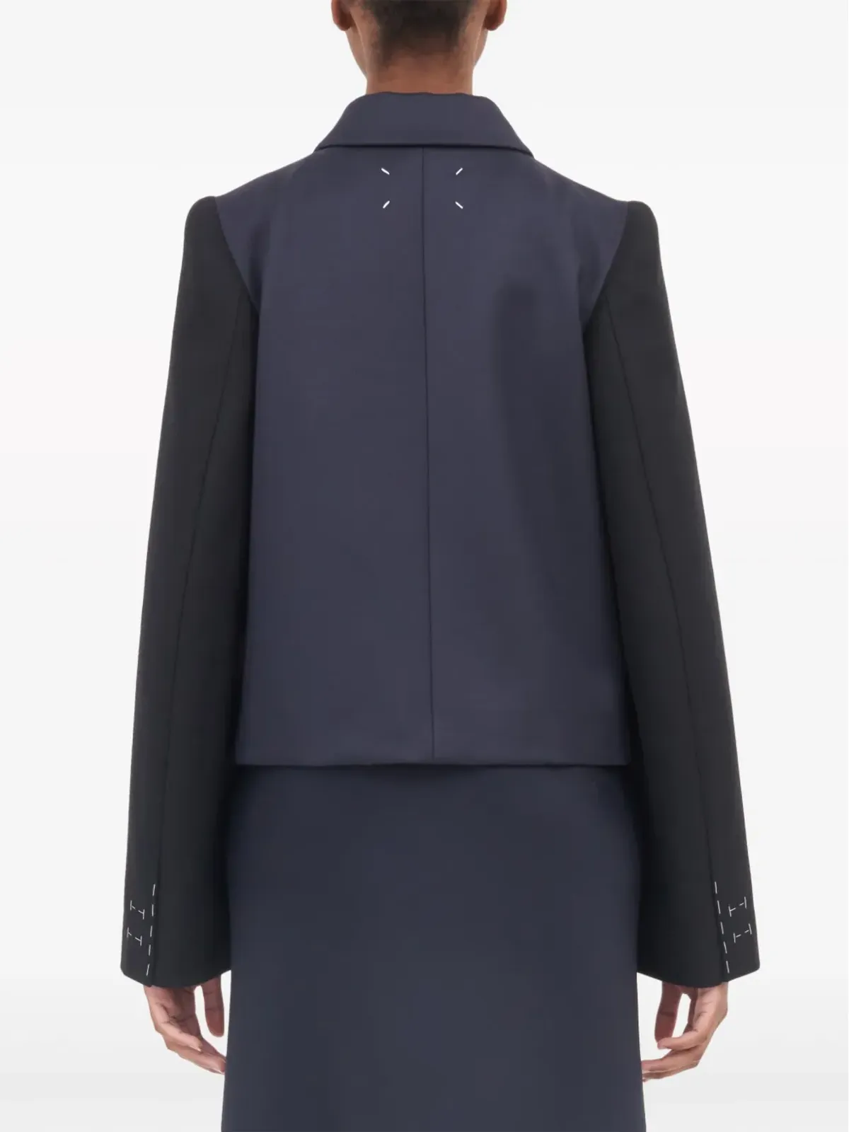 Maison Margiela スプライスド ダブルブレスト ウール ブレザー - 画像4