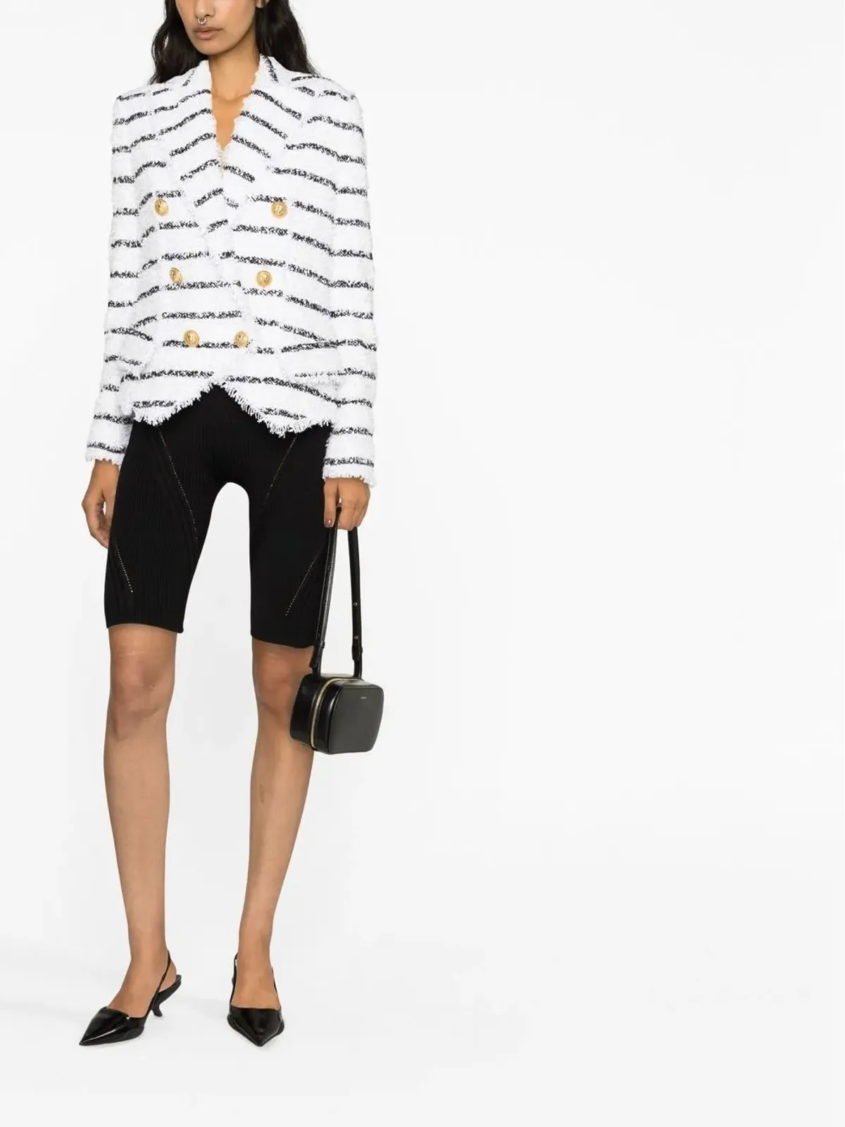 Balmain ストライプツイードジャケット - 画像2