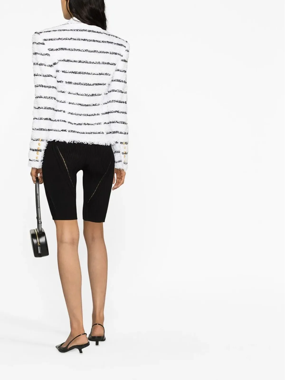 Balmain ストライプツイードジャケット - 画像4