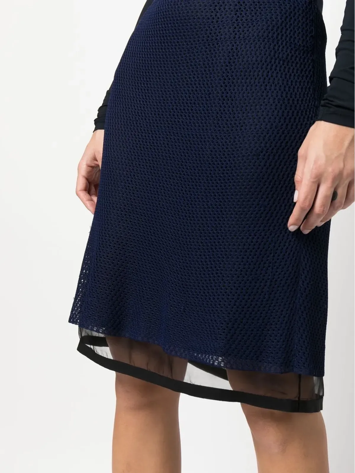 Christian Dior Pre-Owned 2010s メッシュ レイヤード スカート - ブルー - 画像5