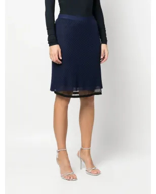 Christian Dior Pre-Owned 2010s メッシュ レイヤード スカート - ブルー - サムネイル3