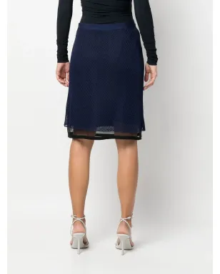 Christian Dior Pre-Owned 2010s メッシュ レイヤード スカート - ブルー - サムネイル4