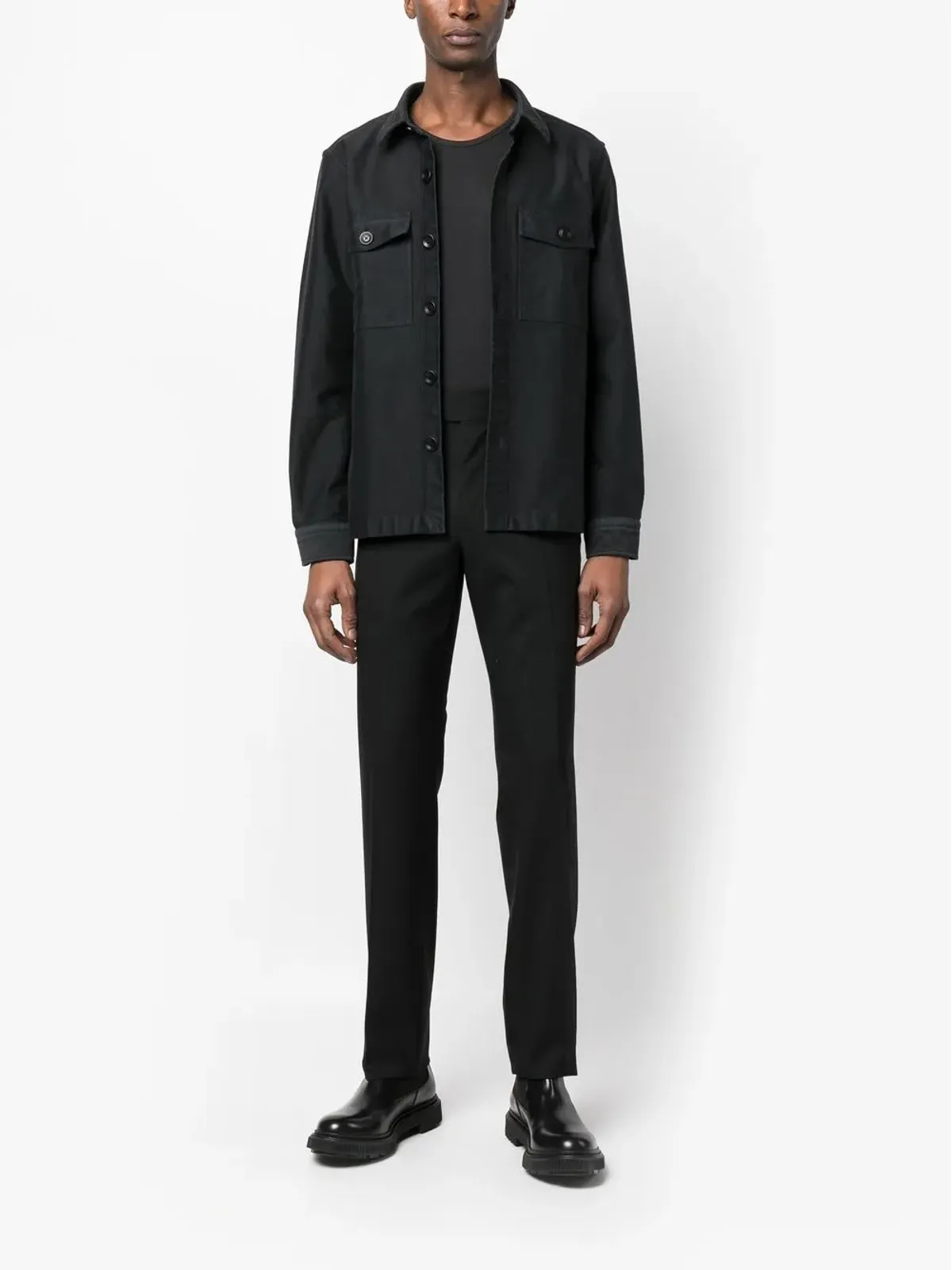 TOM FORD シェルトン ウール テーラードパンツ ブラック - 画像2