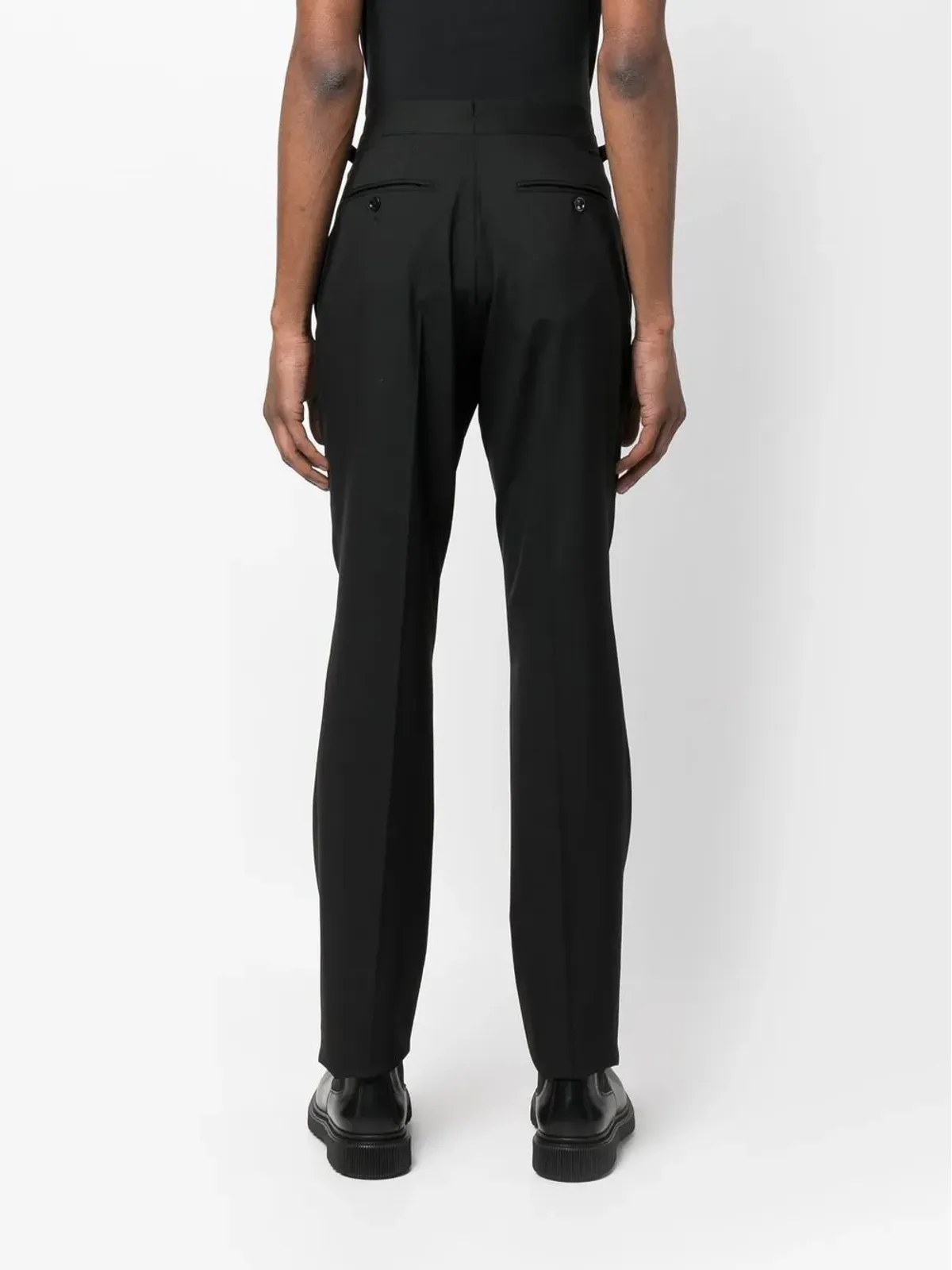 TOM FORD シェルトン ウール テーラードパンツ ブラック - 画像4