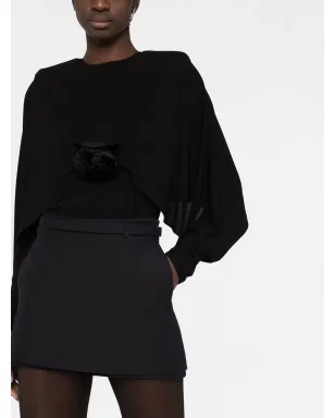 Saint Laurent 花柄クレープ長袖トップ - ブラック - サムネイル5
