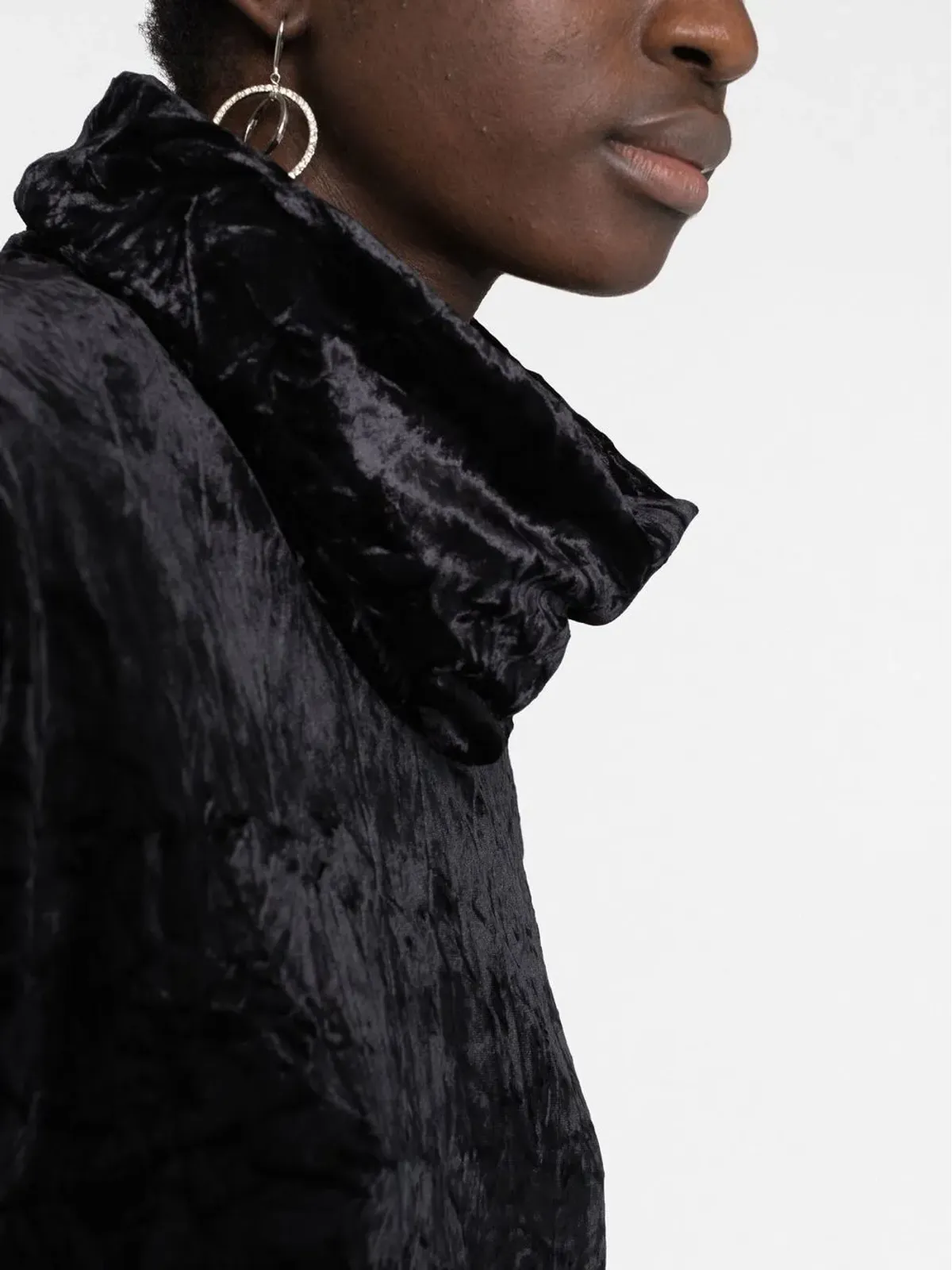 Saint Laurent roll-neck velvet effect minidress - Black - 画像3