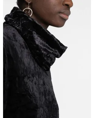 Saint Laurent roll-neck velvet effect minidress - Black - サムネイル3