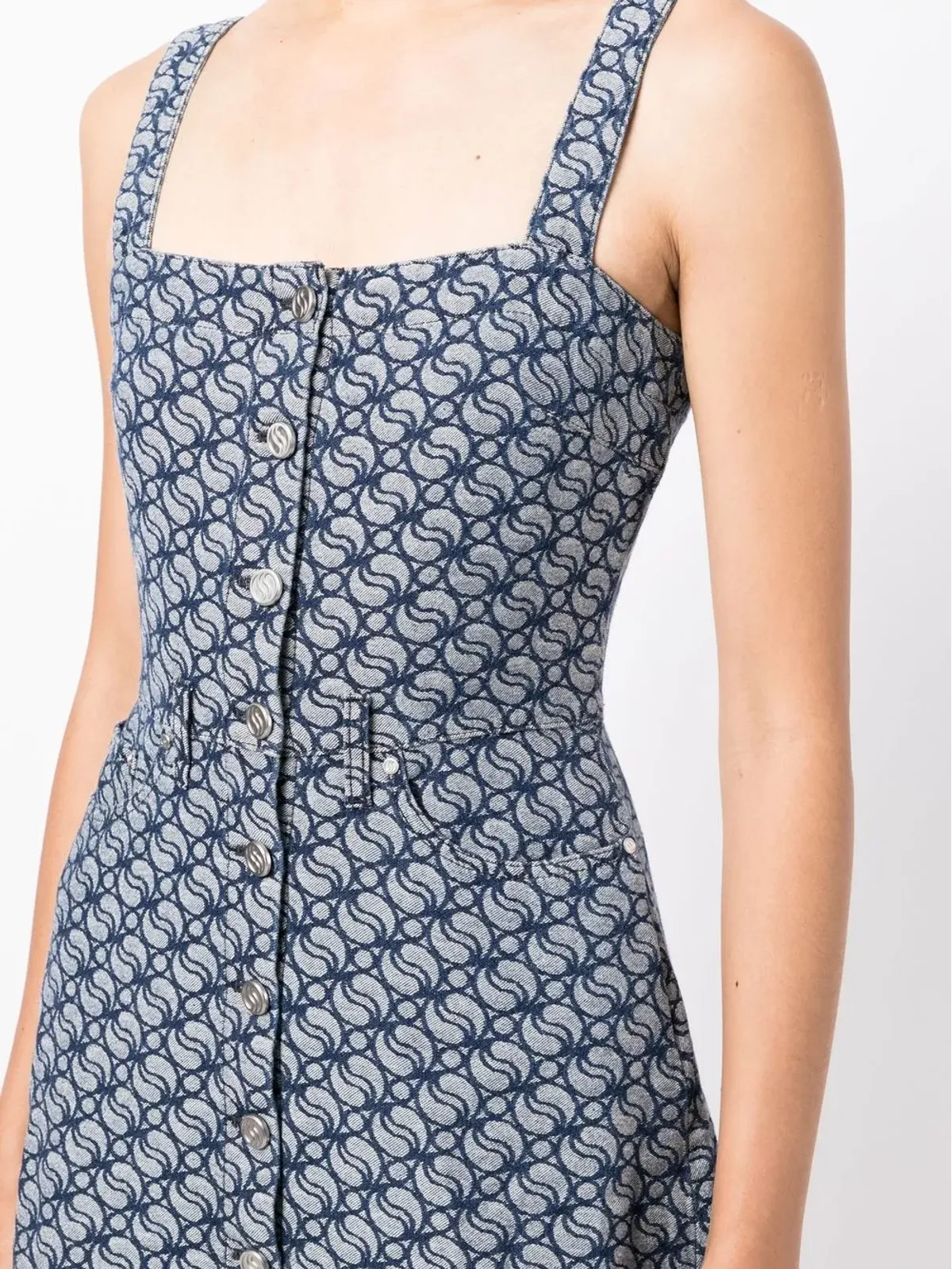 Stella McCartney ジャカードロゴ デニムドレス - 画像5