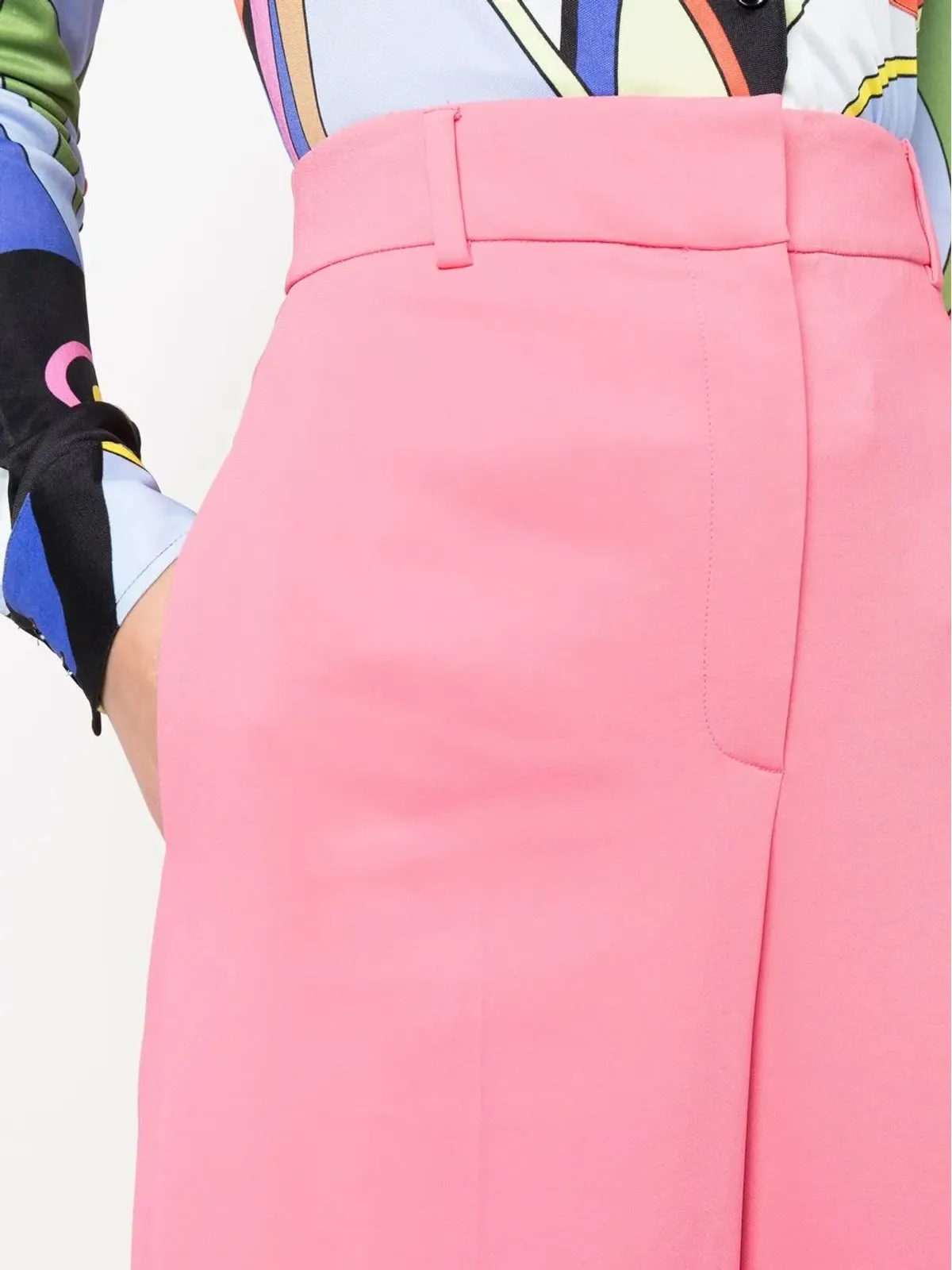 Moschino ハイウエスト パラッツォパンツ - ピンク - 画像5