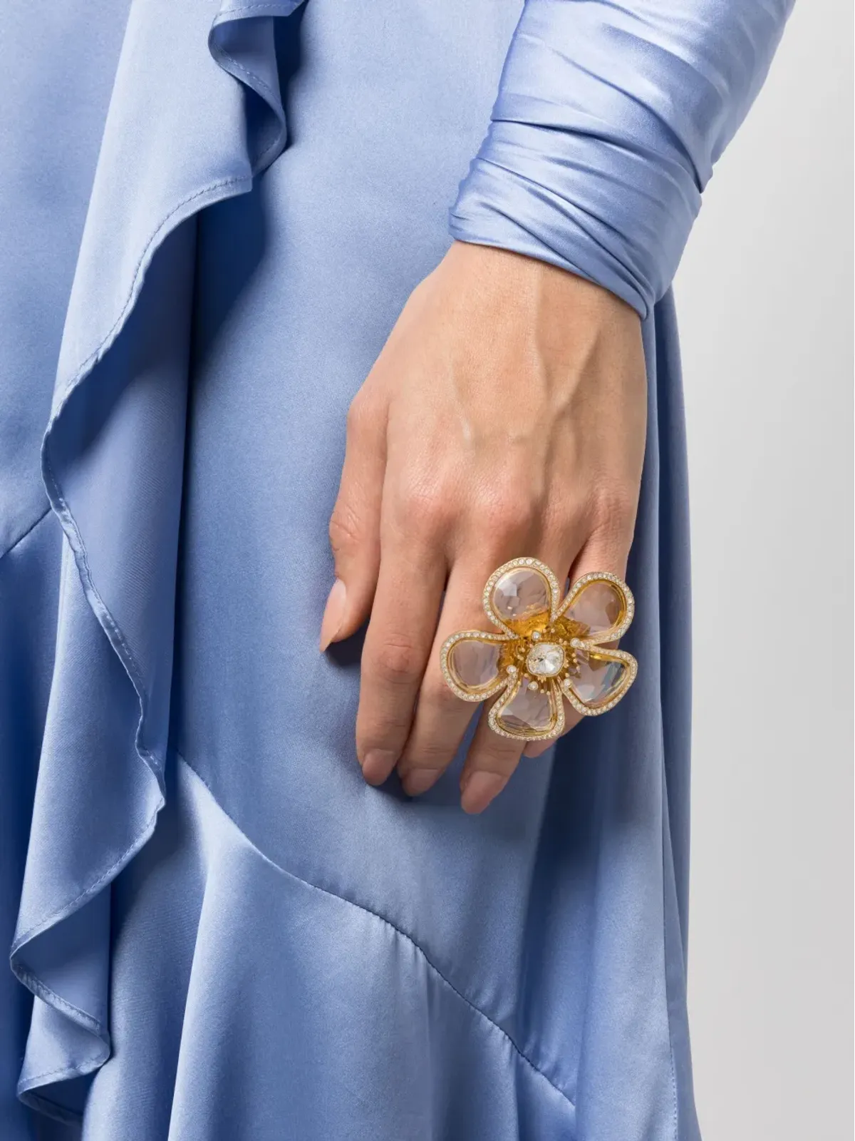 Swarovski フロレール カクテルリング ゴールド - 画像2