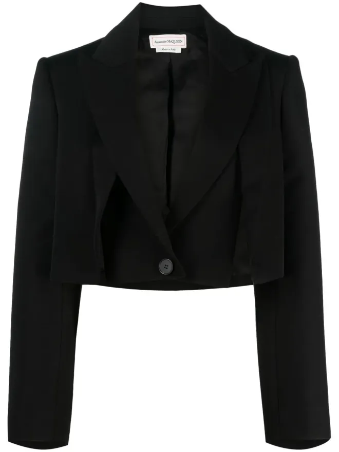 Alexander McQueen Alexander McQueen クロップドウールブレザーの商品画像