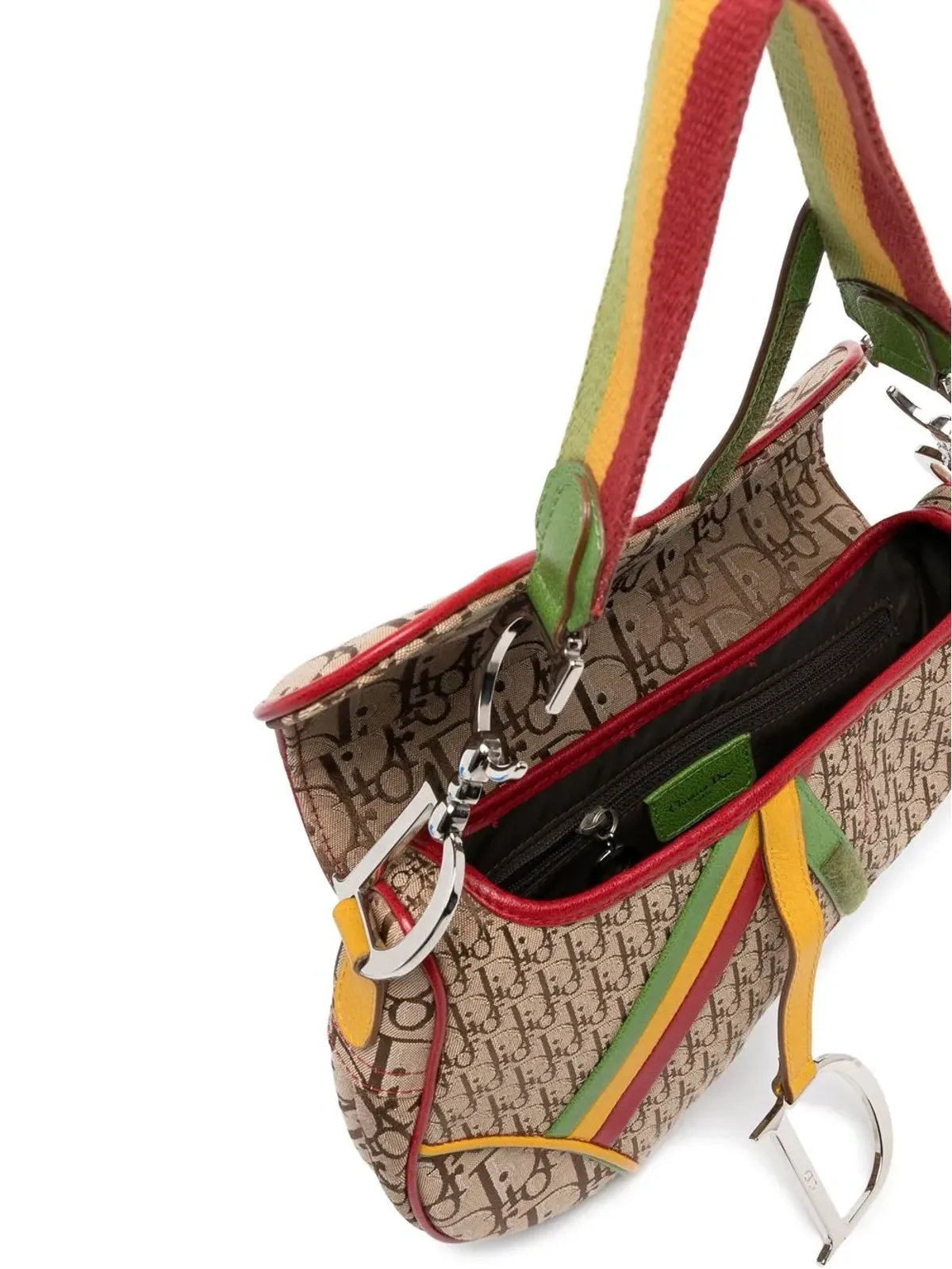Christian Dior Pre-Owned 2004年製 Rastaライン サドルバッグ（ブラウン） - 画像5