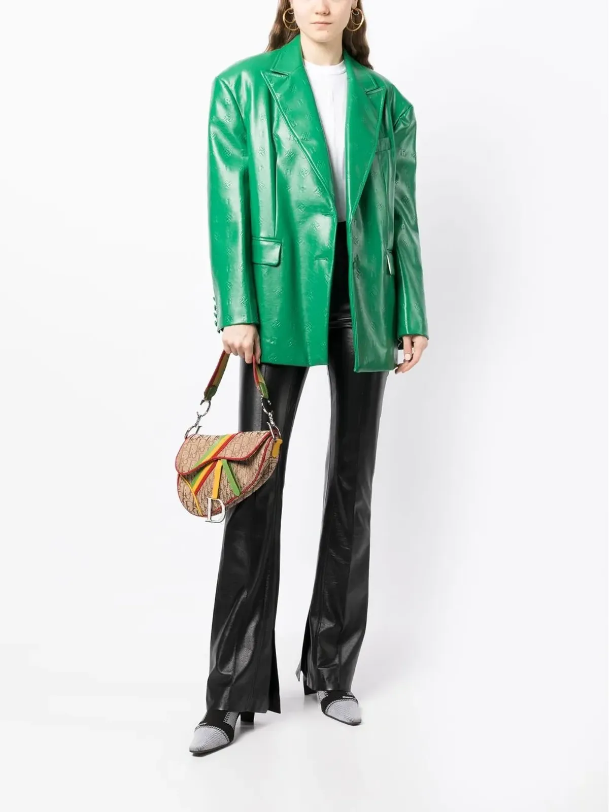 Christian Dior Pre-Owned 2004年製 Rastaライン サドルバッグ（ブラウン） - 画像2