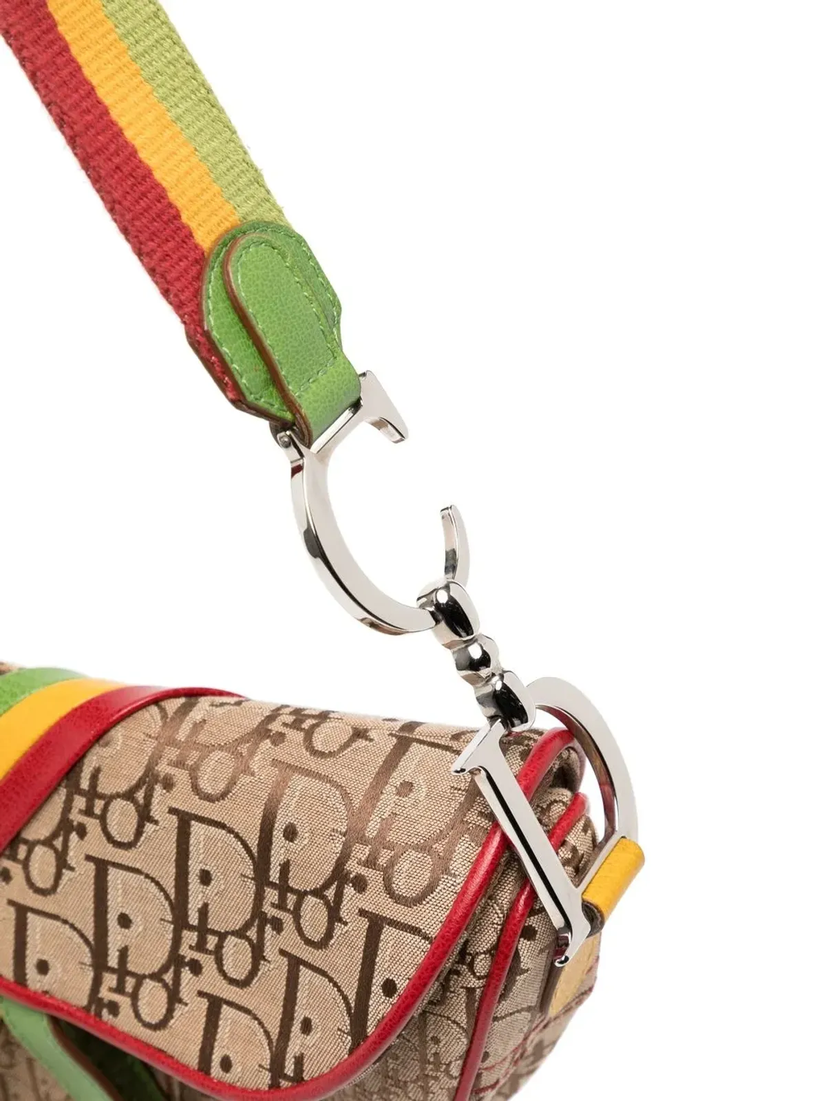 Christian Dior Pre-Owned 2004年製 Rastaライン サドルバッグ（ブラウン） - 画像4