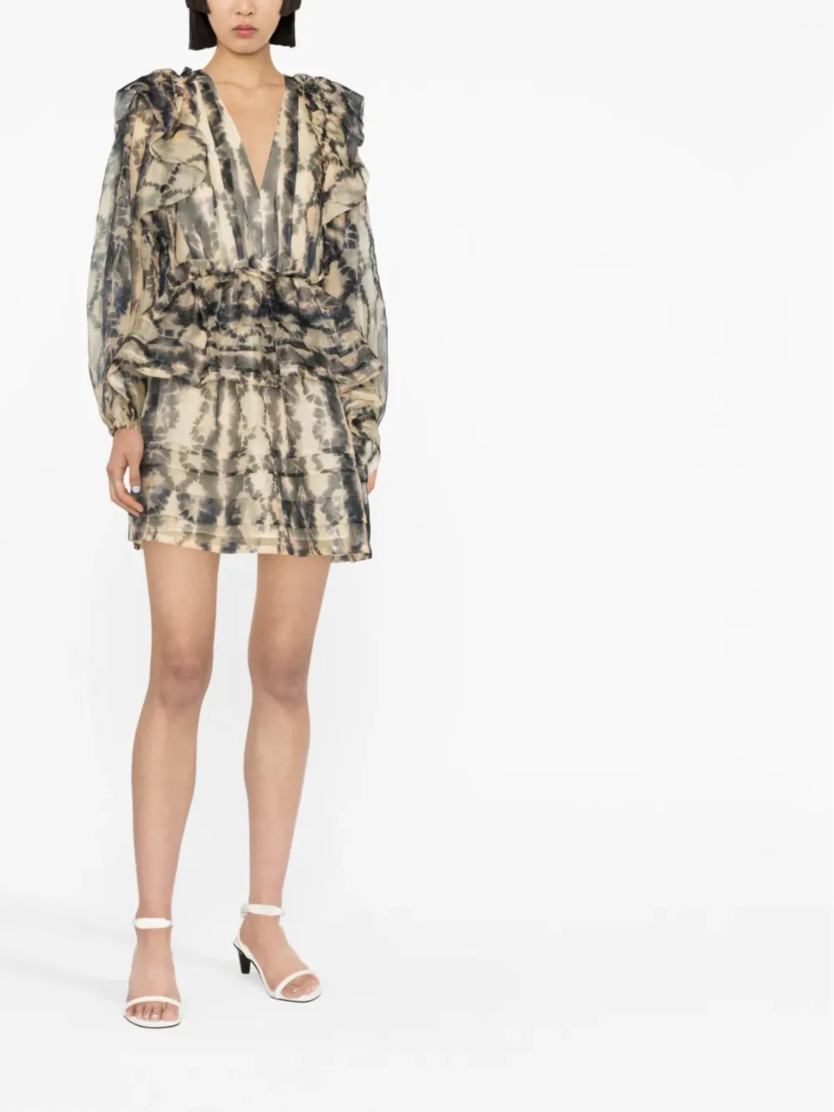 Ulla Johnson アデライド アブストラクトプリント シルク ミニドレス - 画像2