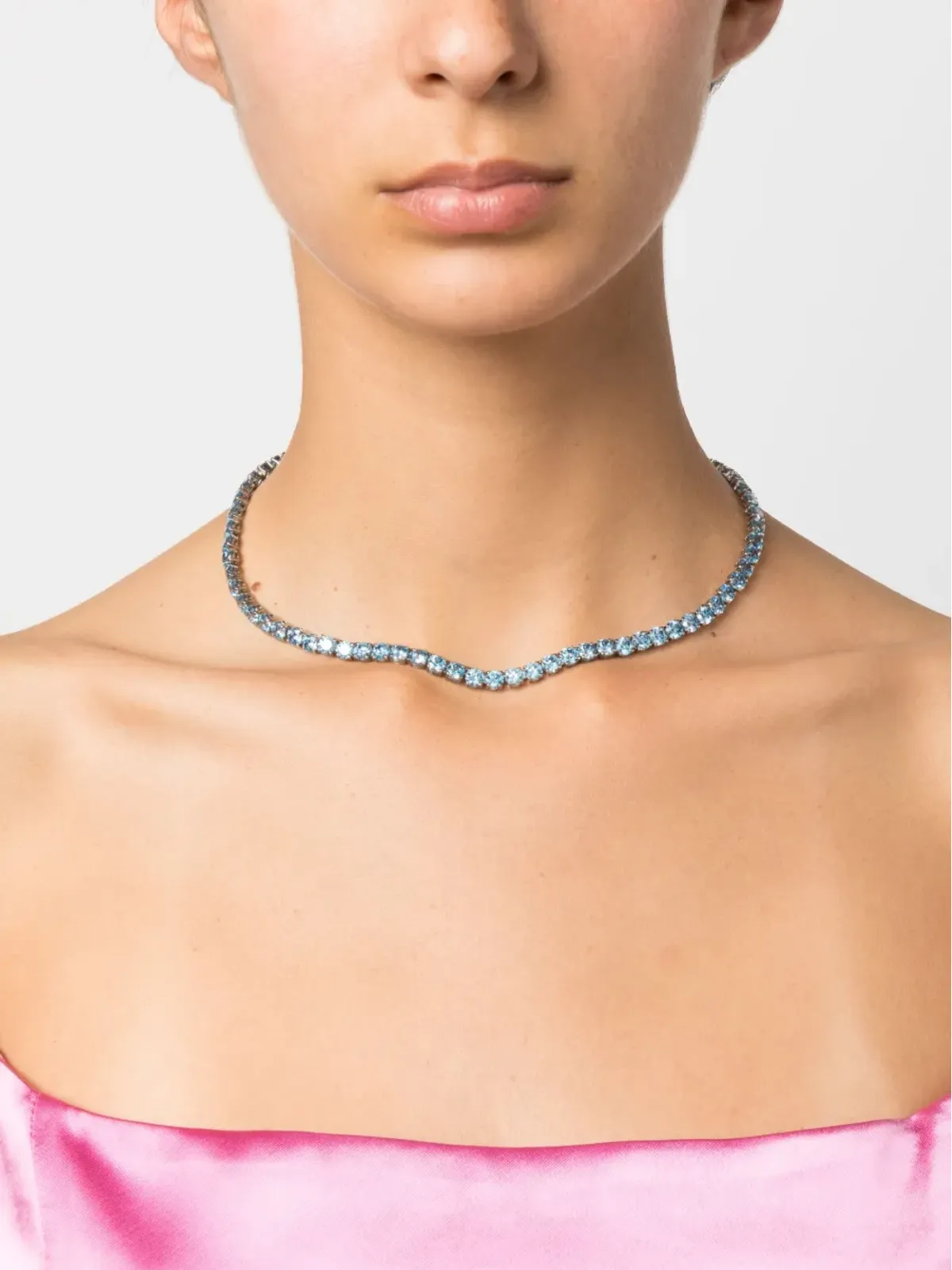 Swarovski マトリックス テニス クリスタル装飾ネックレス - 画像2