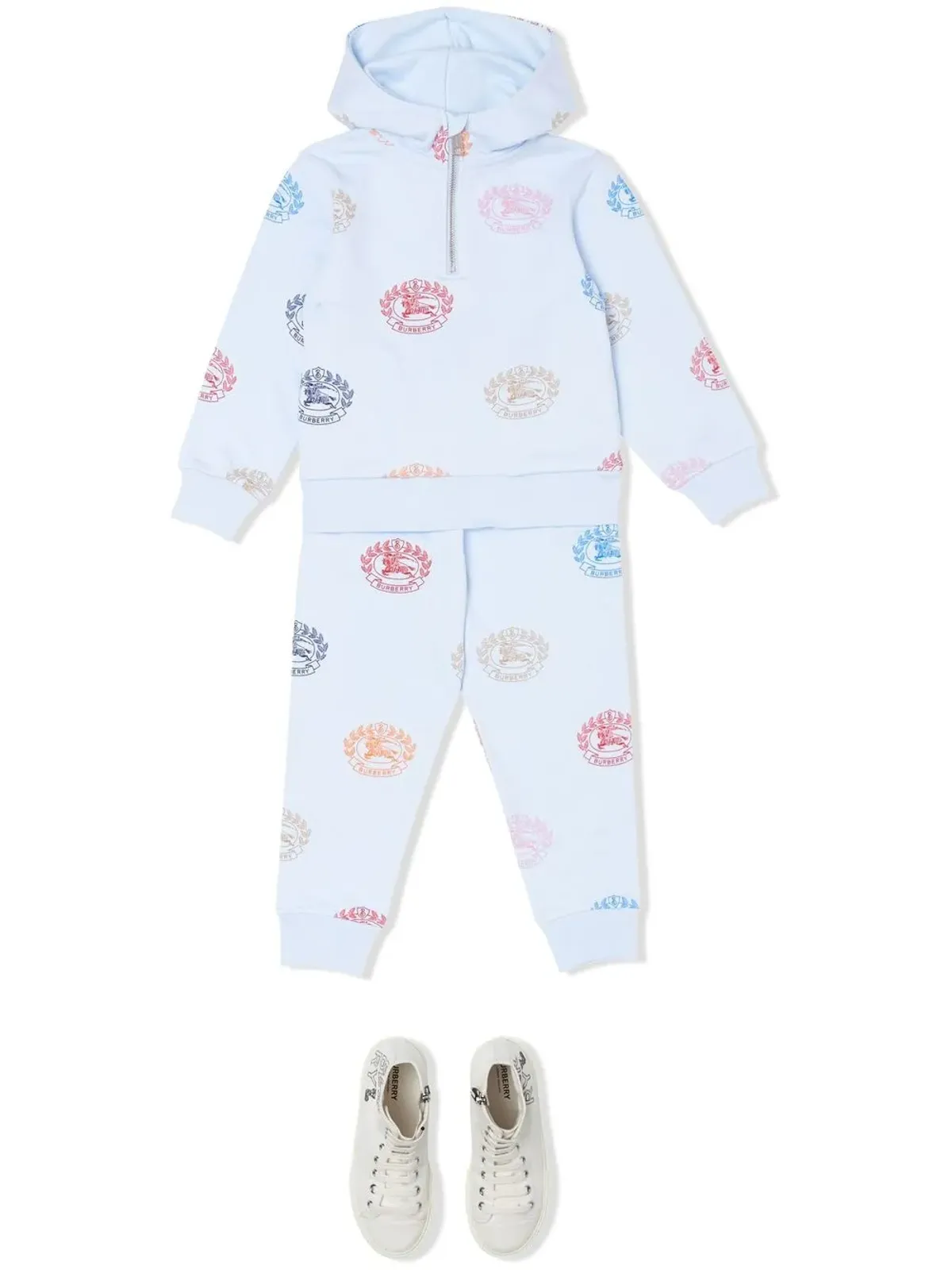Burberry Kids EKDプリント コットン トラックパンツ - 画像2